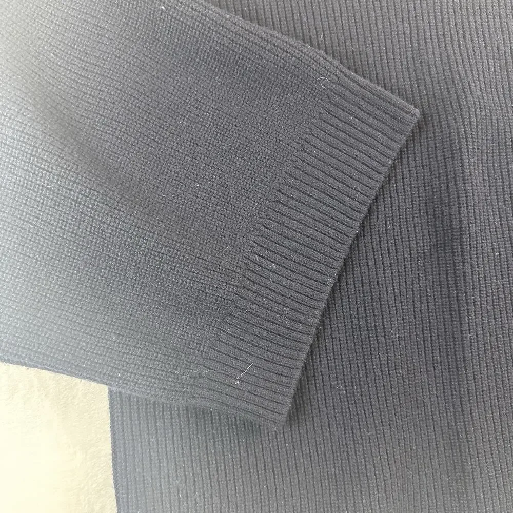 Helmut Lang Womens L Wool Cashmere Sweater Navy Oversized Batwing Dolman Sleeve